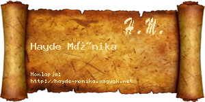 Hayde Mónika névjegykártya